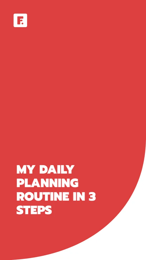 Carousel Instagram Focusflow — "Ma routine de planification quotidienne en 3 étapes"